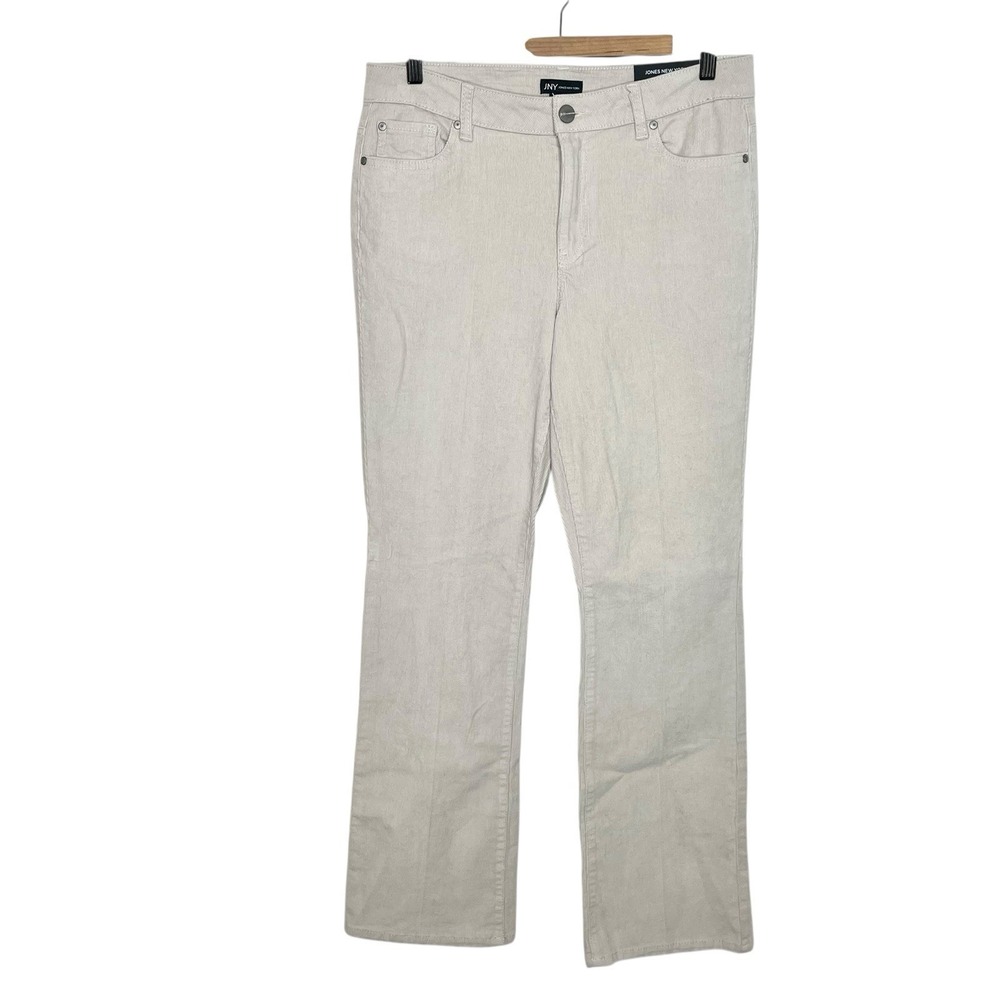 Jones New York Skinny Boot High Rise Corduroy Pants Womens Size 12 Khaki Beige